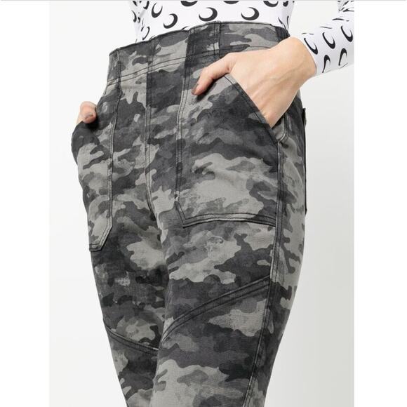 Spanx Blackwash Camouflage Stretch Twill Cargo Jogger Zipper Hem Detail Small - Picture 5 of 12